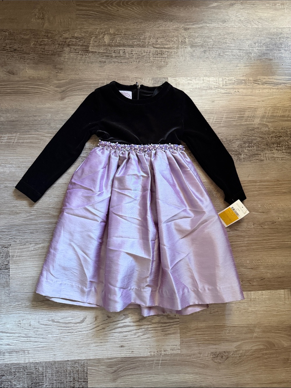 NWT Nordstrom Plum Pudding Black Velvet Bodice with Lilac Skirt Girls Dress